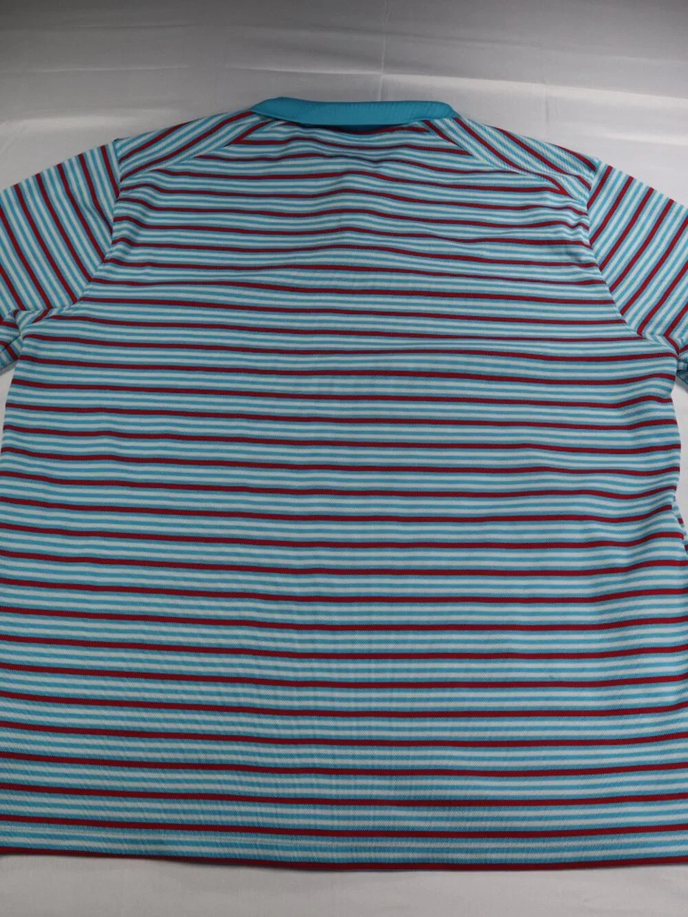 Nike Dri-Fit Standard Fit Two Button Polo Shirt Red White and Blue Stripes XL